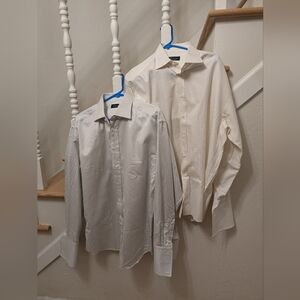 Canali - Lot Of 2 - Men's Classic Dress Shirts 100% Cotton - Size 42/16.5